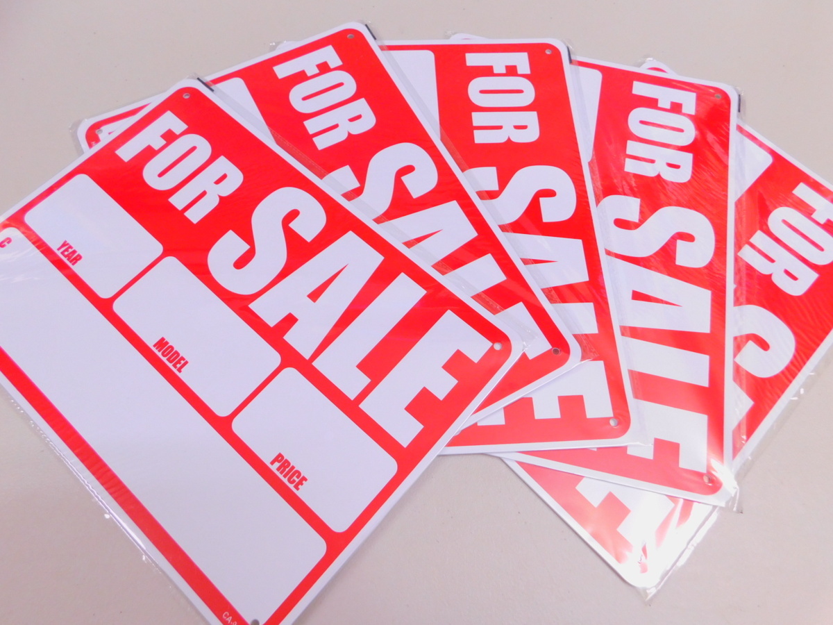 ★5枚セット★ サインプレート CA-9 《FOR SALE/売り出し中》看板 サインボード 中古物件販売用看板拍卖
