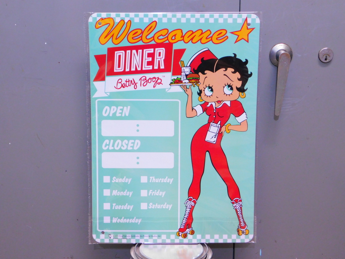 ベティちゃんサインプレート BT-DINER 《Betty Boop/ダイナー オープン&クローズド》 OPEN&CLOSED ガレージ 看板 アメリカ 拍卖