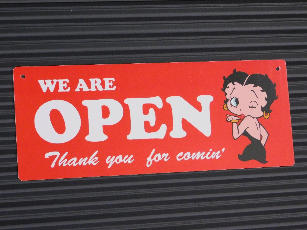サインプレート 《Betty Boop・ベティちゃん》※【OPEN&CLOSED/リバーシブル】 オープン ガレージ 看板 アメリカ サインボード拍卖