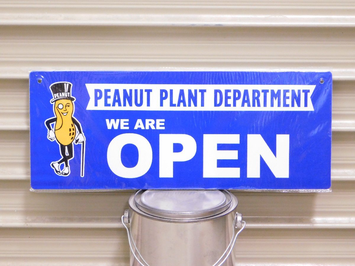 サインプレート《PEANUTS-STORE・ミスターピーナッツ》※【OPEN&CLOSED/リバーシブル】 オープン ガレージ 看板 アメリカ 拍卖