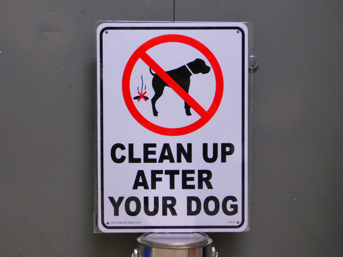 サインプレート CA-23 《犬の後始末をきれいに》 ペット アメリカ 看板 サインボード うんち拍卖
