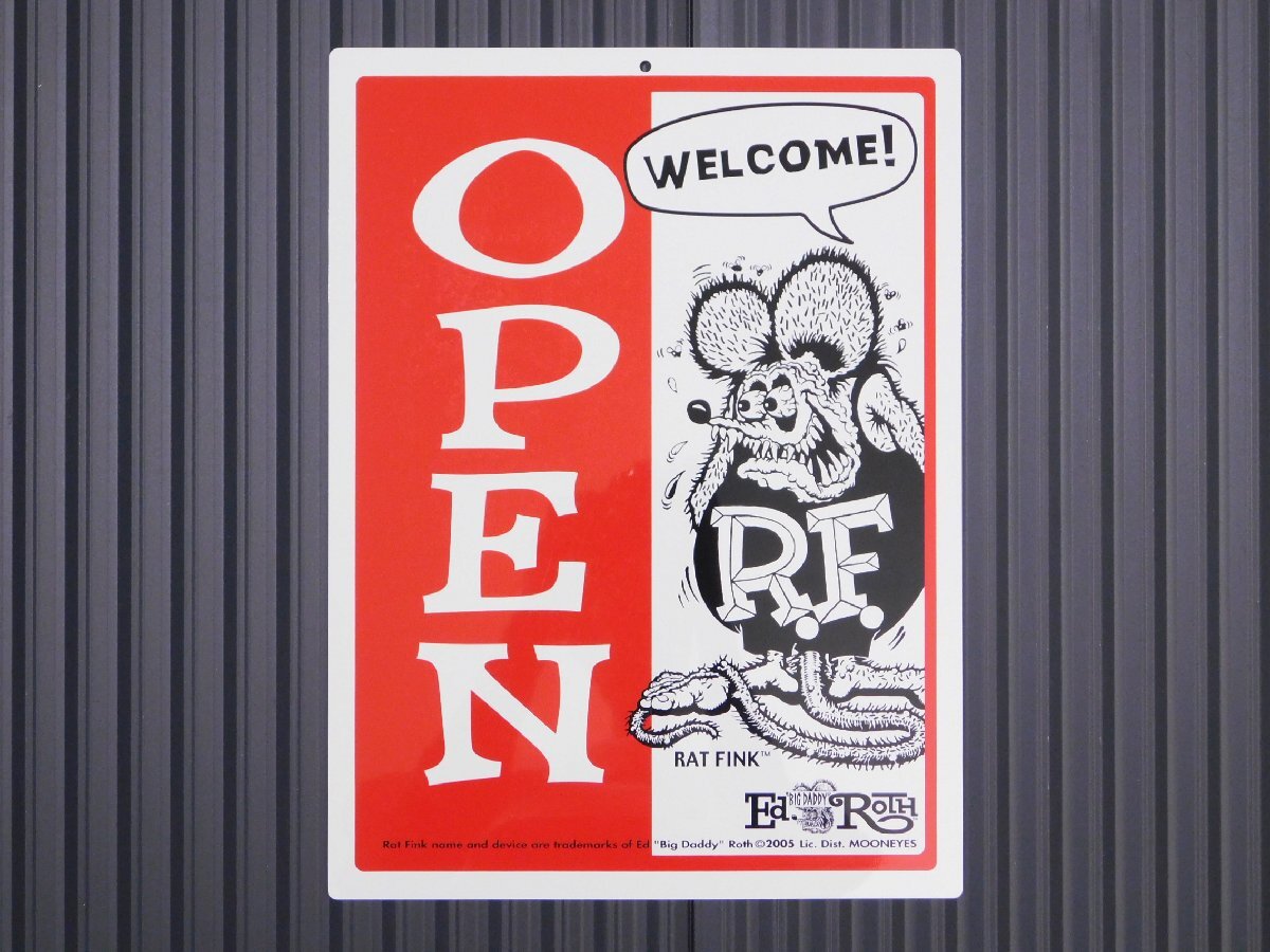 【Rat Fink・ラットフィンク】※《サインプレート /OPEN CLOSED》 RAF230 縦型リバーシブル サイン看板 拍卖