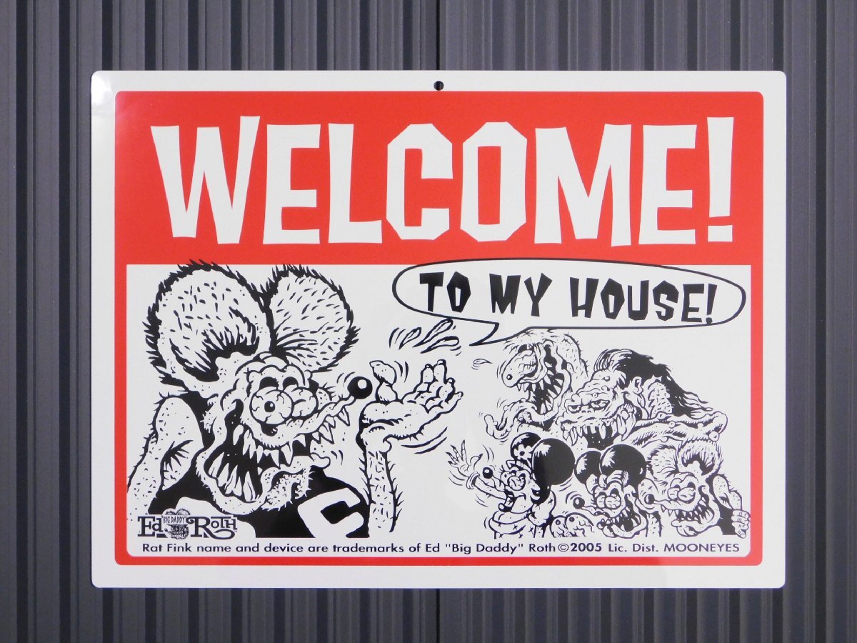 【Rat Fink・ラットフィンク】※《サインプレート /WELCOME! 》 RAF229 サイン看板 サインボード拍卖