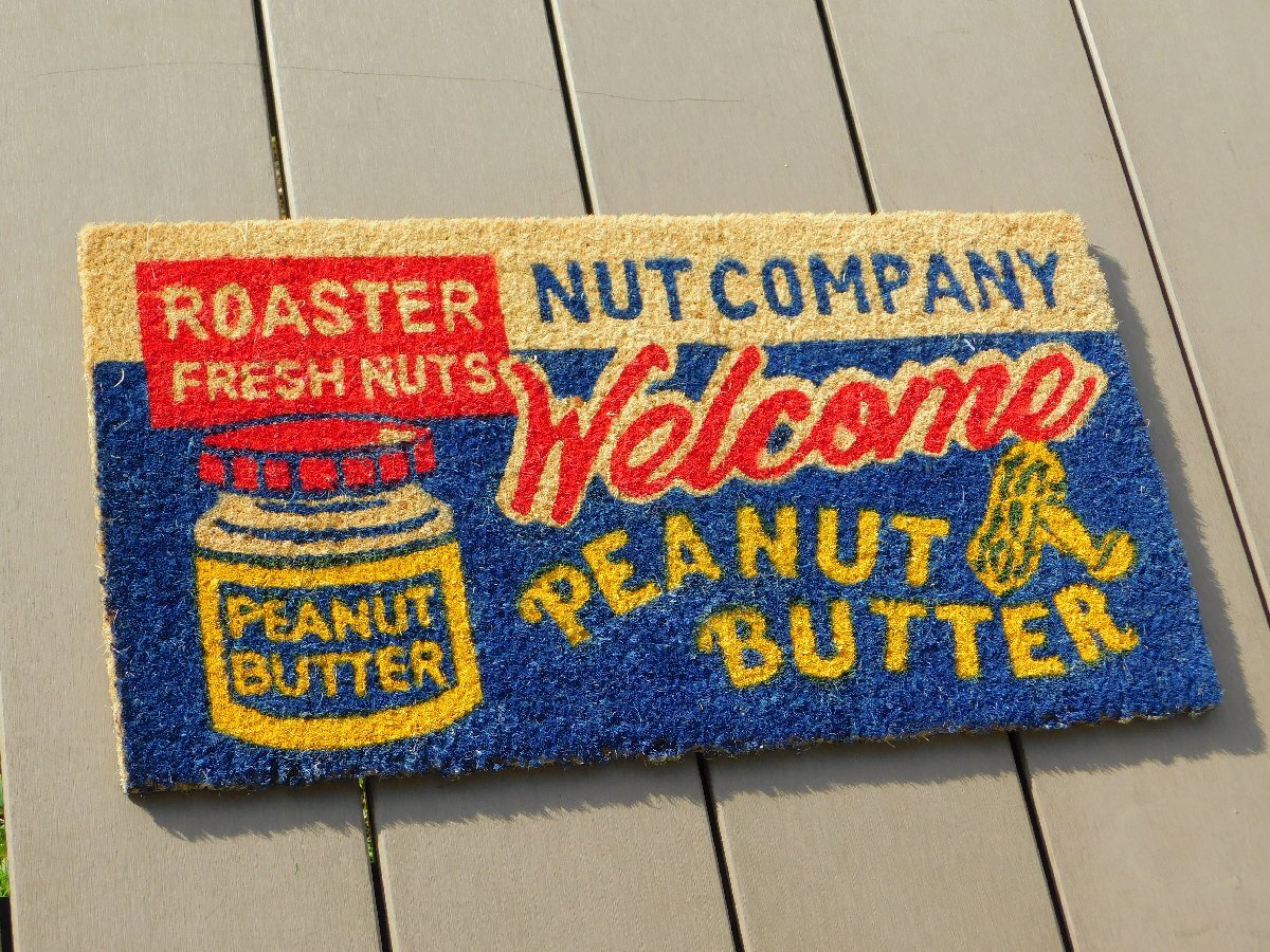 【アメリカン コイヤーマット・ピーナッツバター】※《KEY STONE・キーストーン》 アメリカン雑貨 ガレージ 玄関マット拍卖