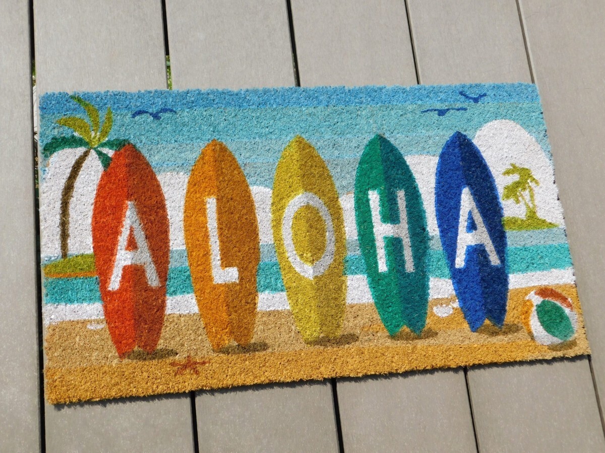 【アメリカン コイヤーマット】※《ALOHA・サーフィン》 アメリカン雑貨 ガレージ 玄関マット拍卖