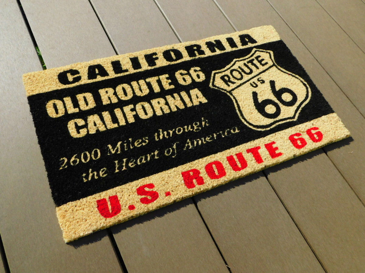 【アメリカン コイヤーマット】※《ROUTE66・カルフォルニア》 アメリカン雑貨 ガレージ 玄関マット拍卖
