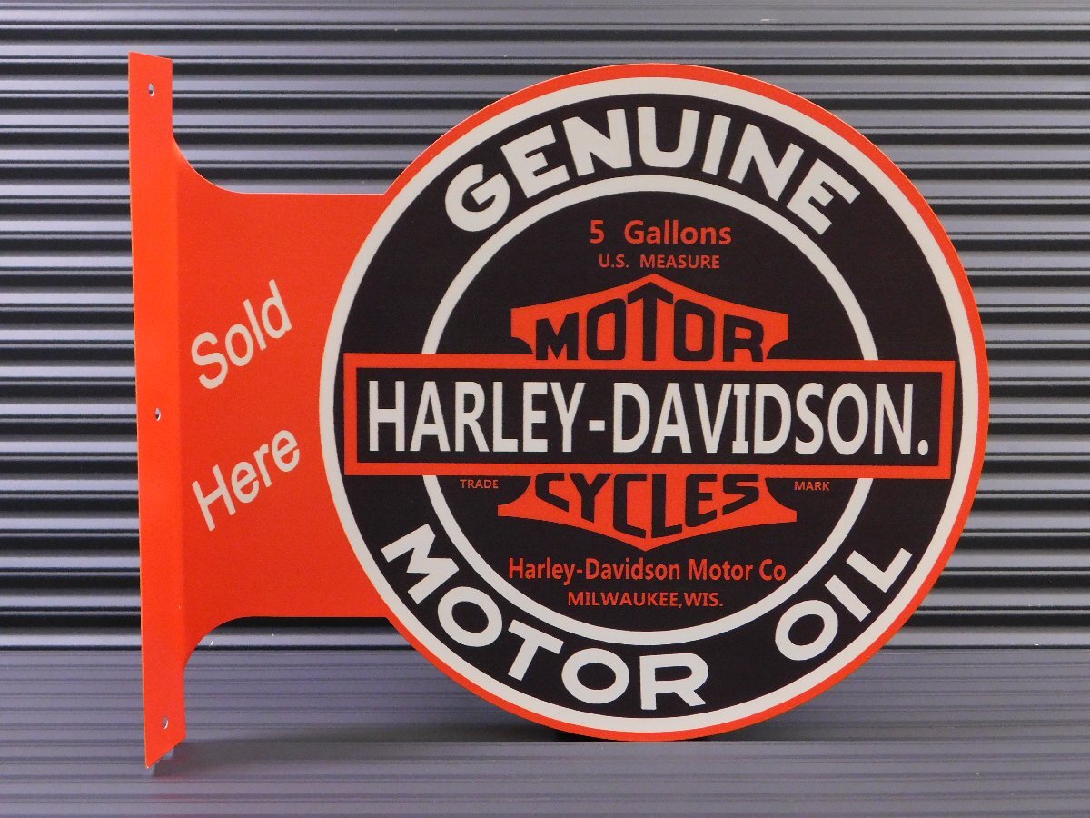 【HARLEY-DAVIDSON・ハーレーダビッドソン②】※《フランジメタルサイン・両面プリント》 アメリカン雑貨 ブリキ看板 ガレージ拍卖