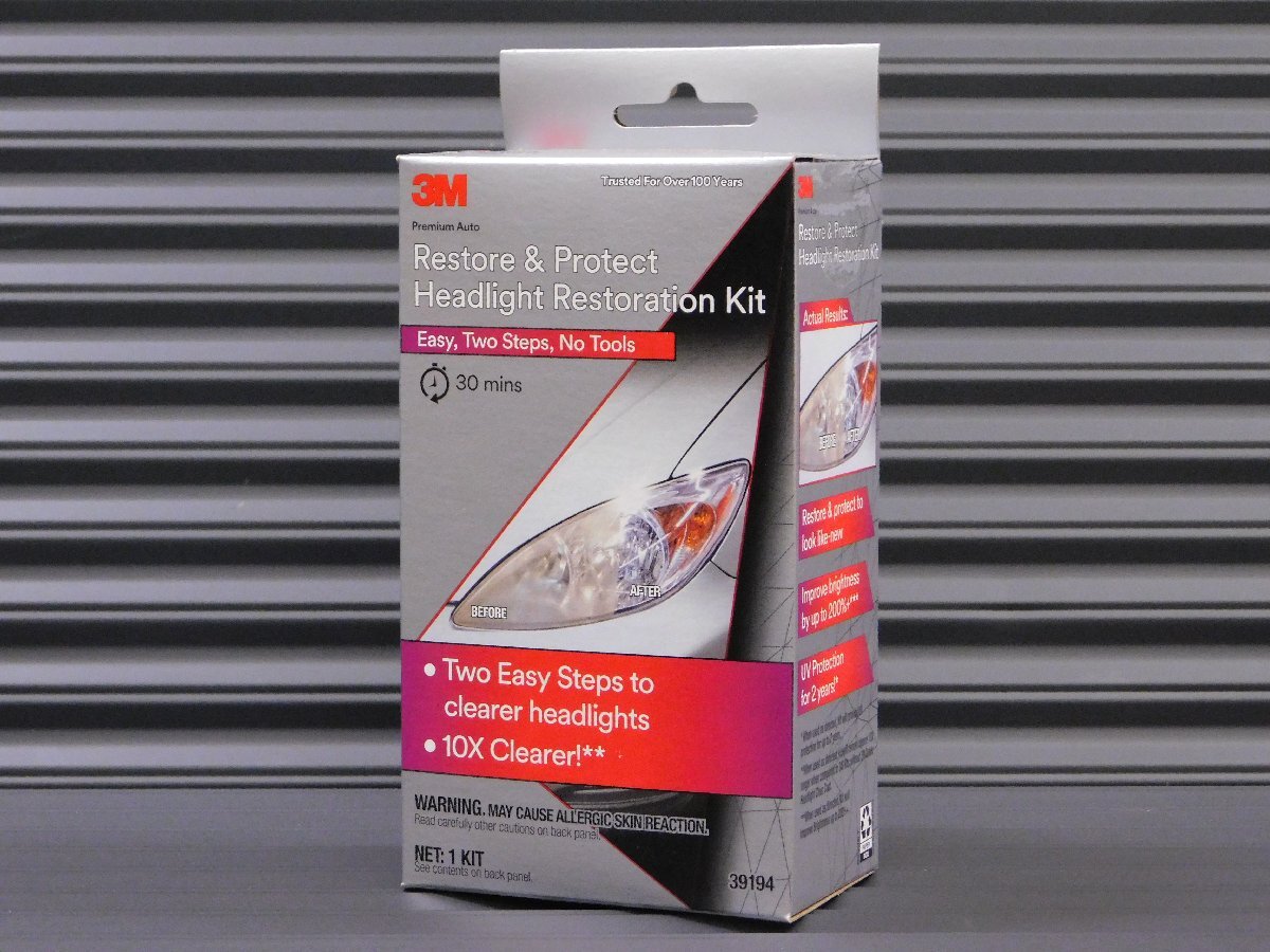 【3M・ヘッドライト用レストアキット39194】※《黄ばみ・くもりライト→→クリヤーコーティング》女性でも簡単キレイに出来ます拍卖