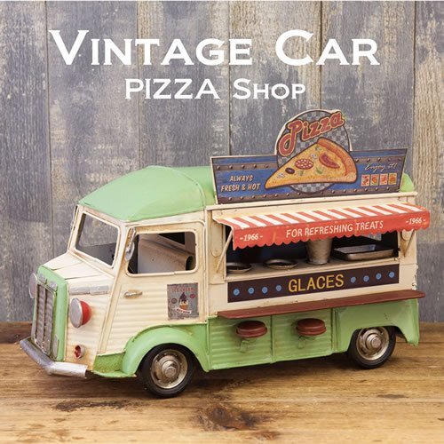 【ブリキ・ビンテージカー】※《ピザショップ/PIZZA SHOP》 アメリカン雑貨 キッチンカー 置物 ヴィンテージ拍卖