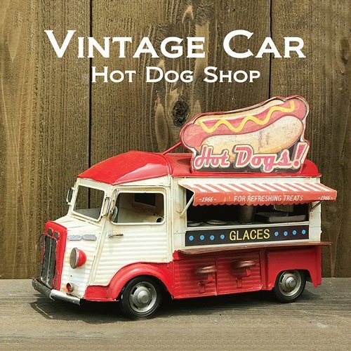 【ブリキ・ビンテージカー】※《ホットドッグショップ/HOT DOG SHOP》 アメリカン雑貨 キッチンカー 置物 ヴィンテージ拍卖