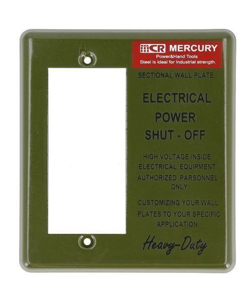 ◆送料\185◆【MERCURY・マーキュリー】※【ワイドスイッチプレート / カーキ】 スイッチカバー スチール製拍卖
