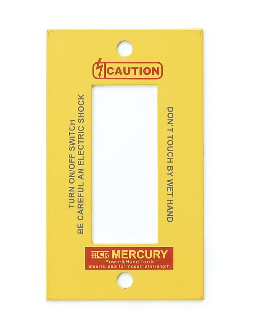 ◆送料\185◆【MERCURY・マーキュリー】※【スイッチプレート・3ヶ口 / イエロー】 スイッチカバー スチール製拍卖