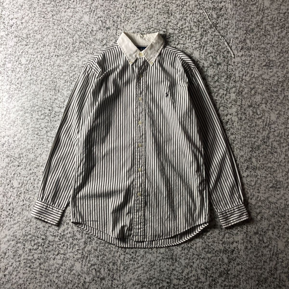 【90sオールド】ラルフローレン ヴィンテージL/SストライプBDシャツ 古着 Lサイズ 古着 長袖シャツ city boy拍卖