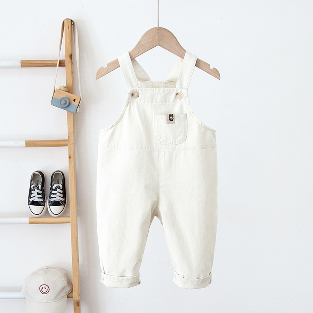 ☆ オフホワイト ☆ 80cm ☆ キッズサロペット yksp5105 キッズ サロペット オーバーオール パンツ 長ズボン 子ども服 子供服 コットン拍卖