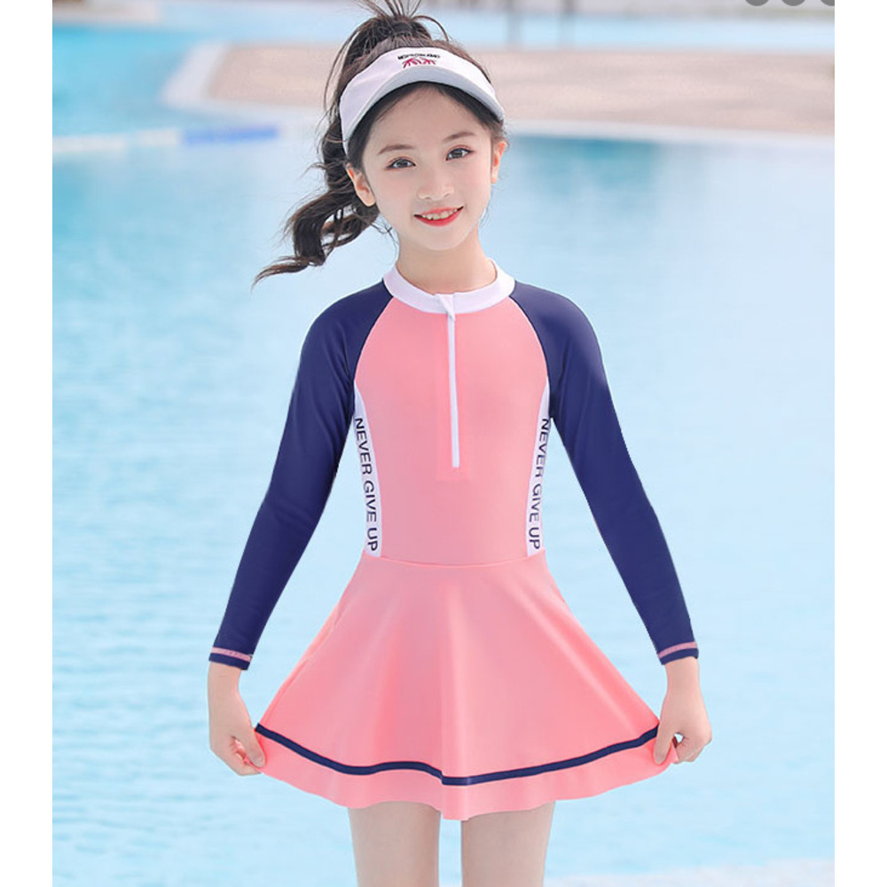 ☆ ロングスリーブ×ピンク ☆ 100-110cm(Lサイズ) ☆ キッズ 水着 女の子 ワンピース yswim5069 キッズ 水着 女の子 ワンピース ワンピ拍卖