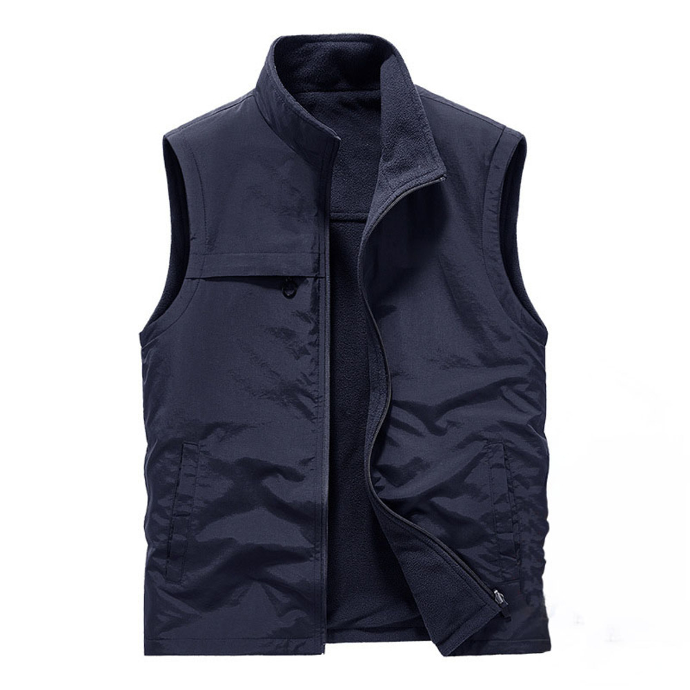 ☆ ブルー ☆ XXLサイズ ☆ 防寒ベスト ddvest04 厚手 ベスト 防寒 冬 前開き メンズ ミリタリーベスト ノースリーブベスト拍卖