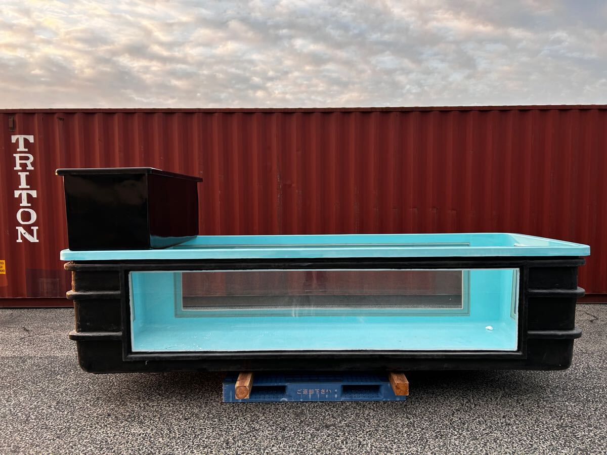 11月関東方面送料無料4面強化ガラス! ライトブルー 福岡 熱帯魚買取人 3800×1360×950 FRP前面強化ガラス水槽 FRPタンク 大型水槽拍卖