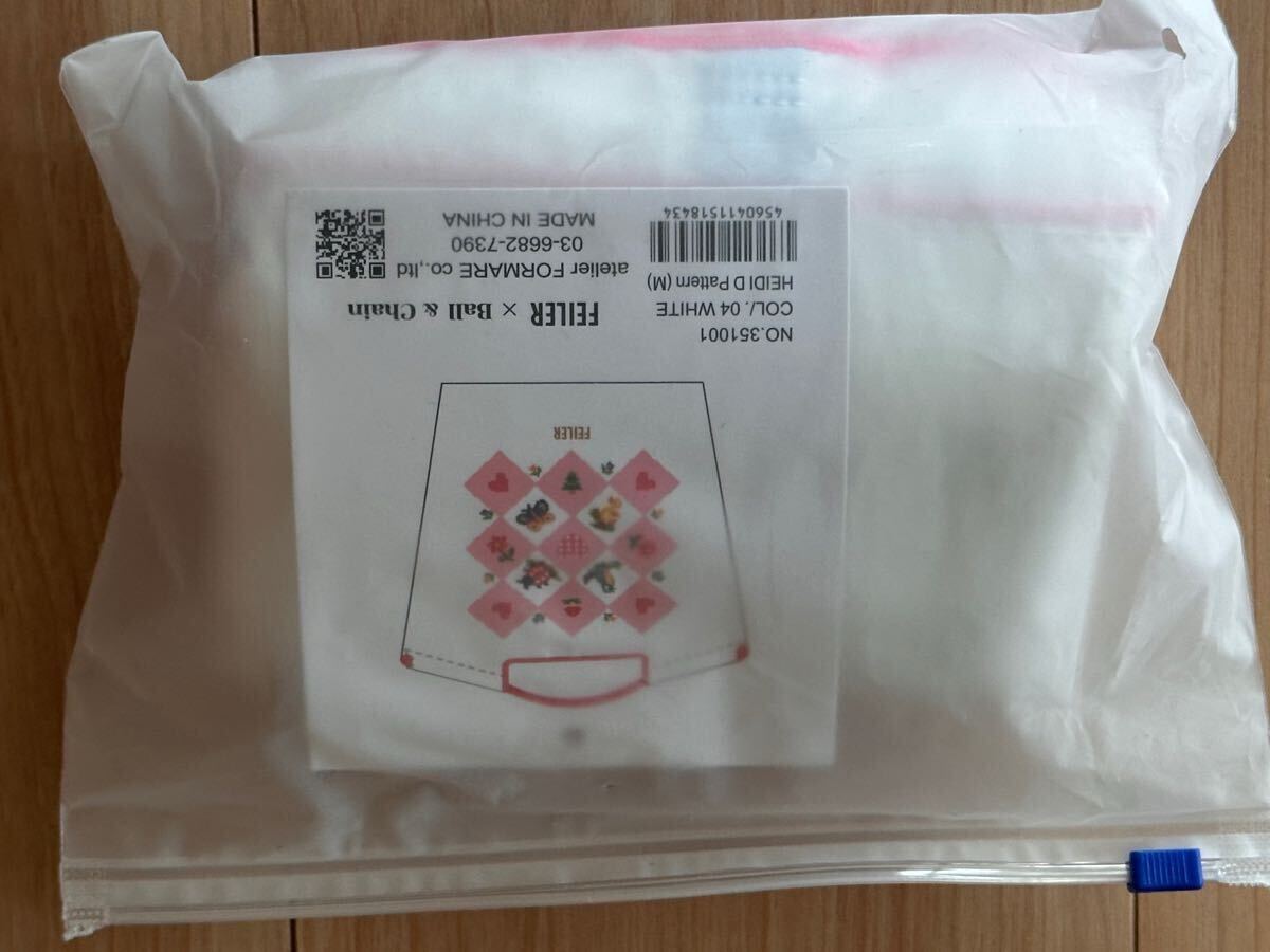 フェイラーFEILER ボールアンドチェーンBall&Chain エコバッグ 限定販売 Mサイズ ハイジ 刺繍 コンパクト 白 ピンク 未開封未使用拍卖