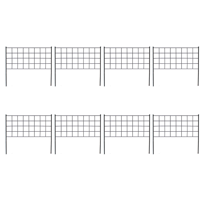 アイアンフェンス 高さ75 8枚組 スチール ガーデニング 薔薇 バラ 朝顔 園芸 ラティス トレリス つるバラ 屋外 MSMIK-0055拍卖