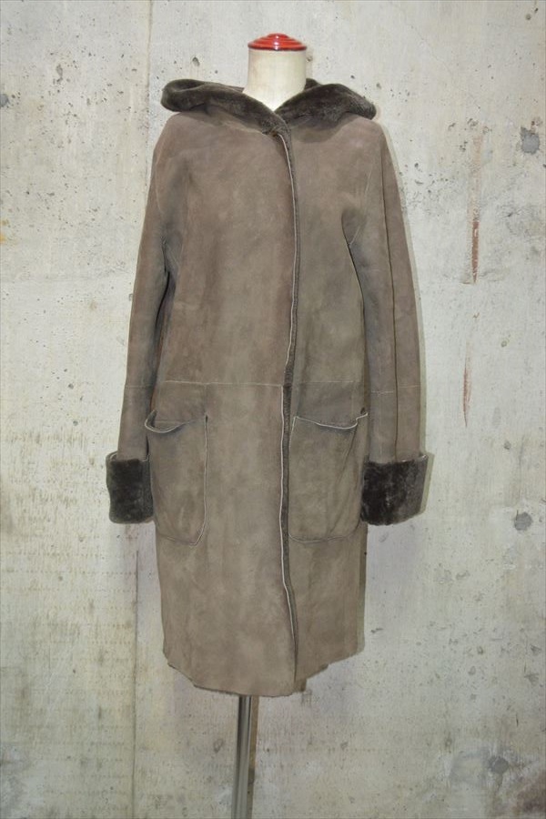 アンノウン UNKNOWN リバーシブル フード ムートン コート 8 傷あり D6910拍卖