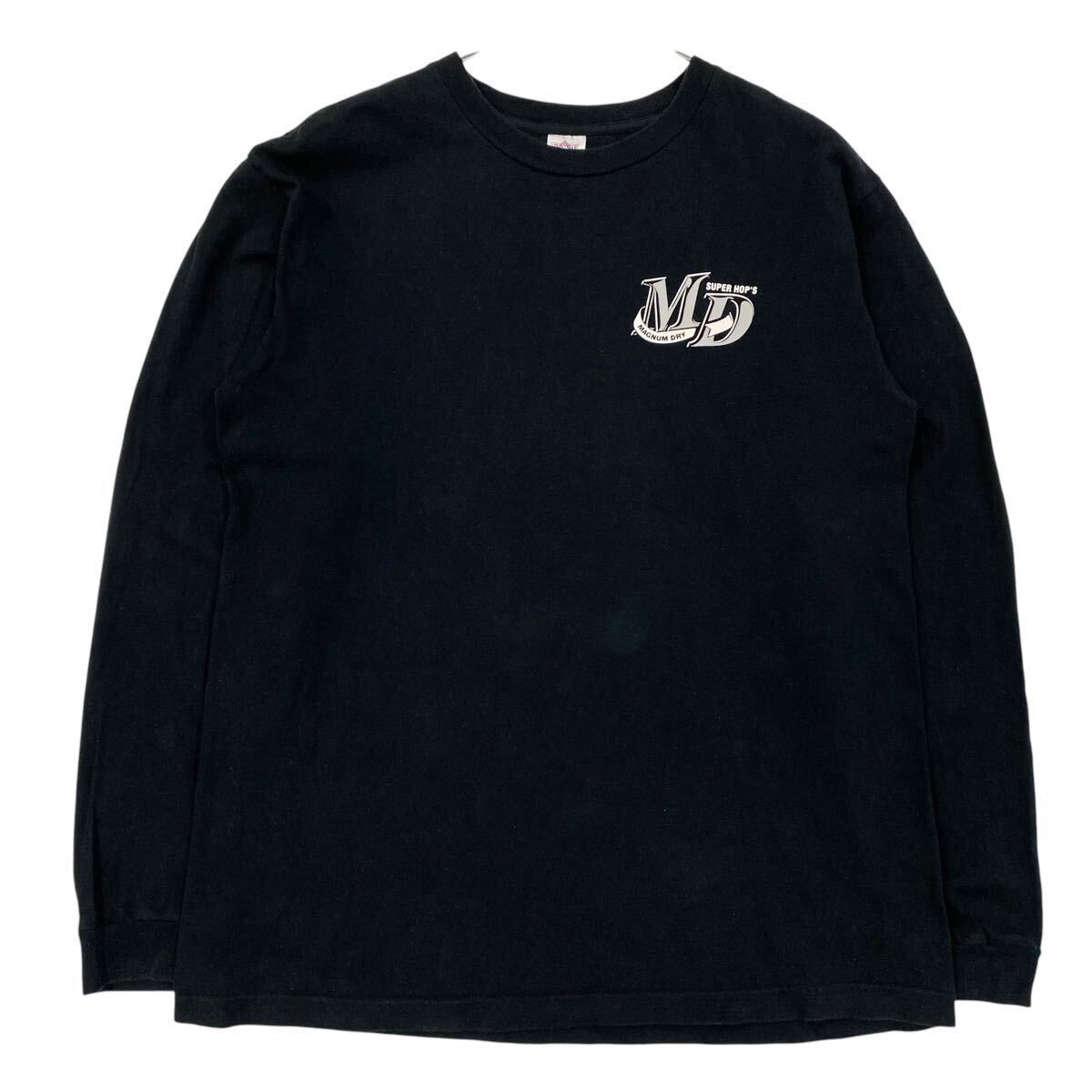 SUNTORY サントリーマグナムドライ 長袖Tシャツ ロンT プリントロゴ メンズL ブラック拍卖