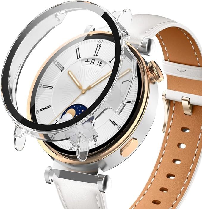 Huawei Watch GT 4 41mm 対応 ケース 強化ガラスフィルム 保護 、 硬質ポリPC素材 一体化 耐衝撃 傷防止 変色防止 全面カバー 全面保護 拍卖