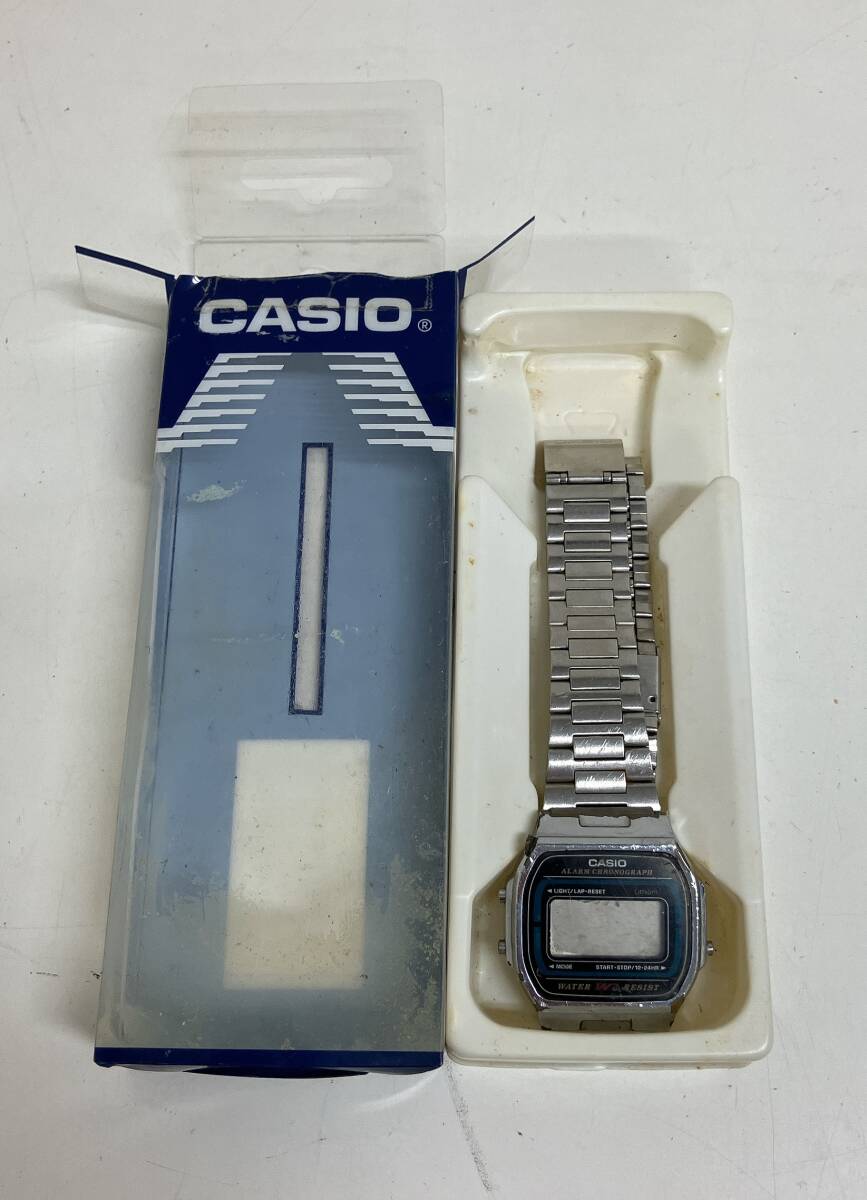 【CASIO カシオ クォーツ腕時計 デジタル】593 A164W/ケース入り/当時物/T611-395拍卖