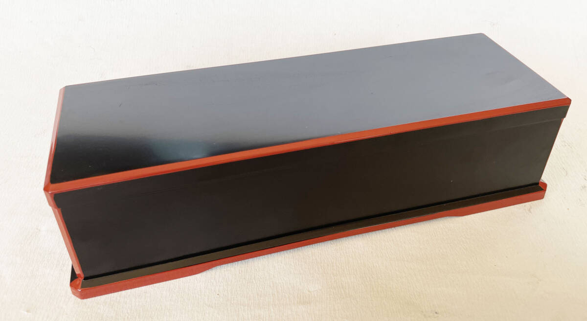 箸箱 黒渕朱 樹脂製 28.5cm 割箸入拍卖