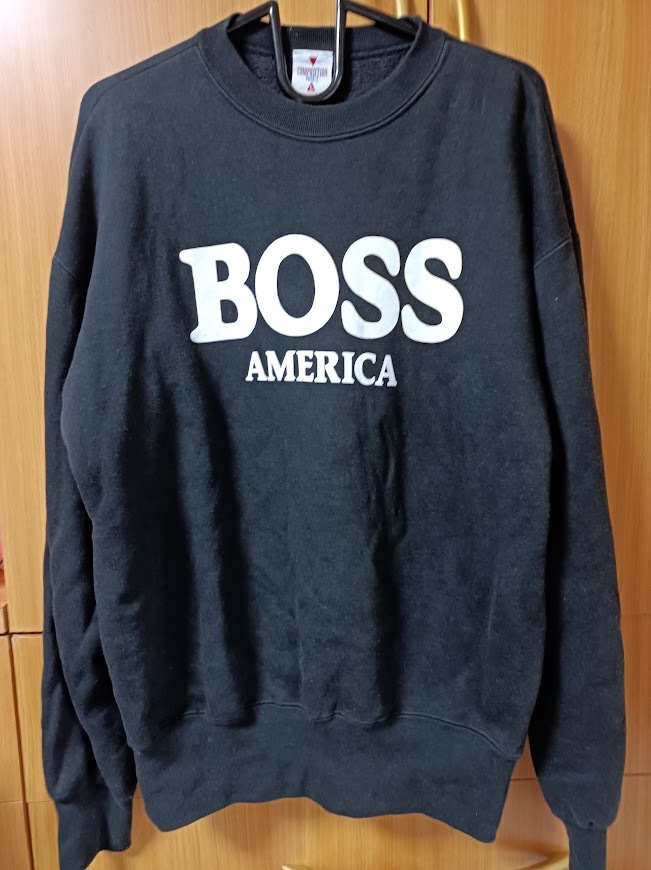 BOSS AMERICA クルーネック 裏起毛トレーナー L 古着拍卖