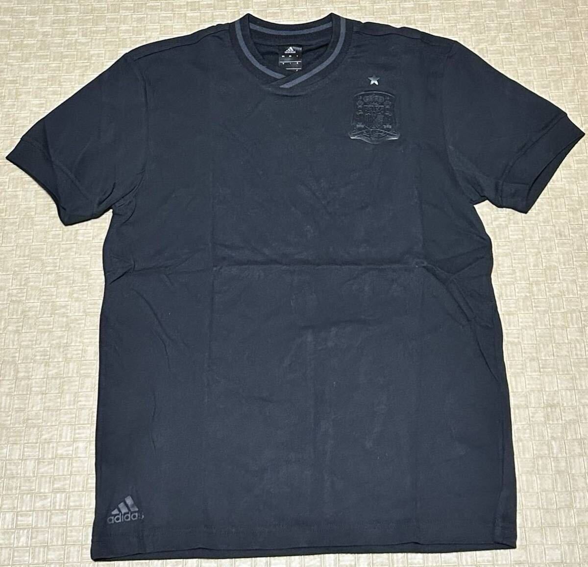 adidas・アディダス スペイン代表 ブラック Tシャツ・S サイズ・新品拍卖