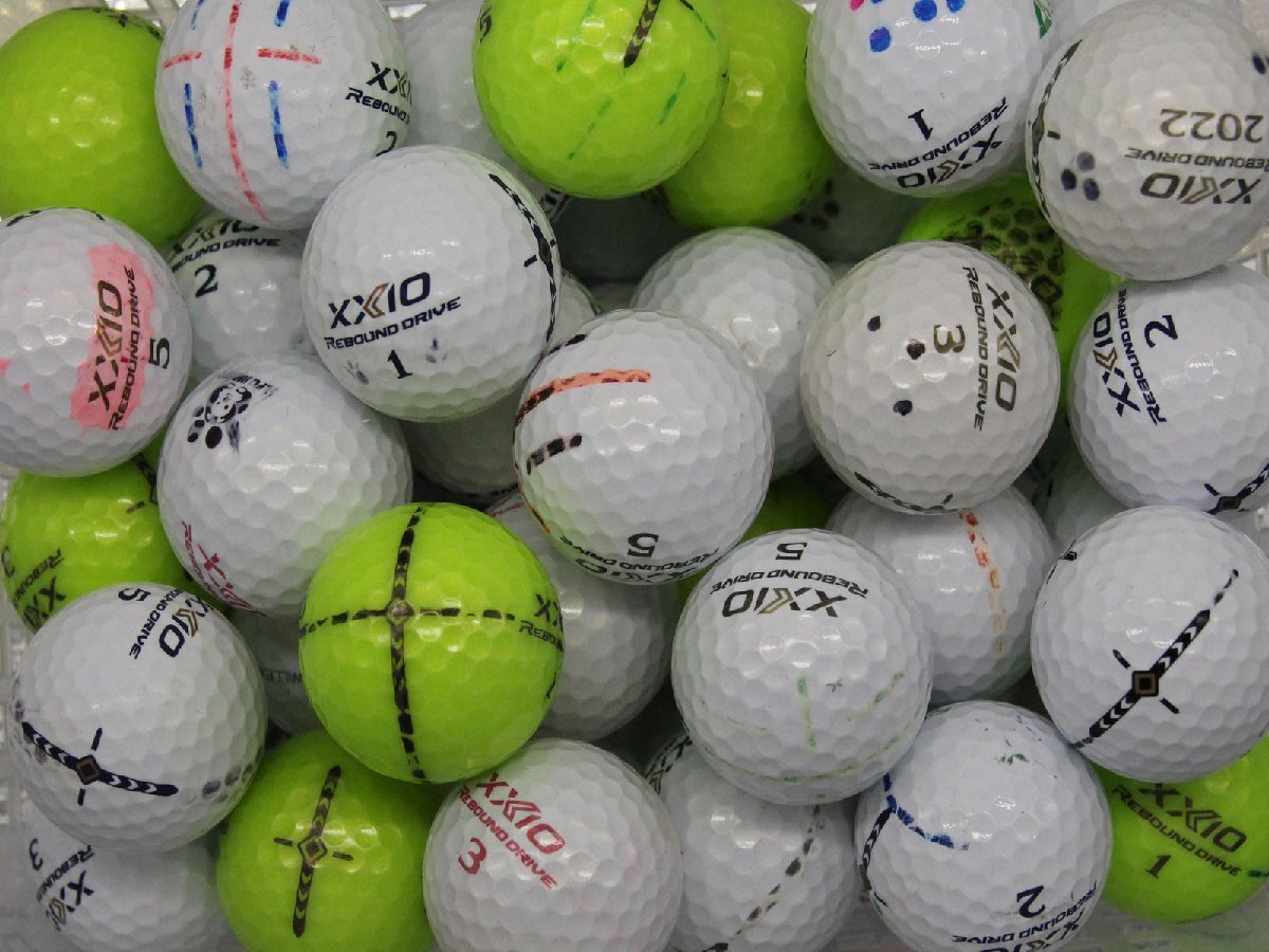 落書き ゼクシオ XXIO REBOUND DRIVE 2021年モデル シリーズ混合 50個 球手箱 ロストボール拍卖