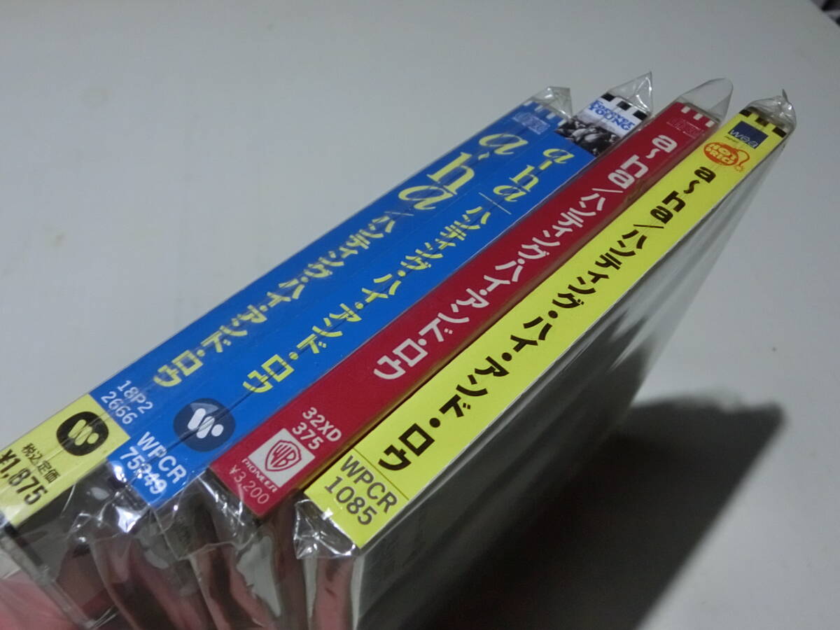 帯 OBI 違い CD a-ha HUNTING HIGH AND LOW 1st album 日本版 Japan 初版 FIRST ISSUE 再版 REISSUE different obi variations / used CDx4拍卖