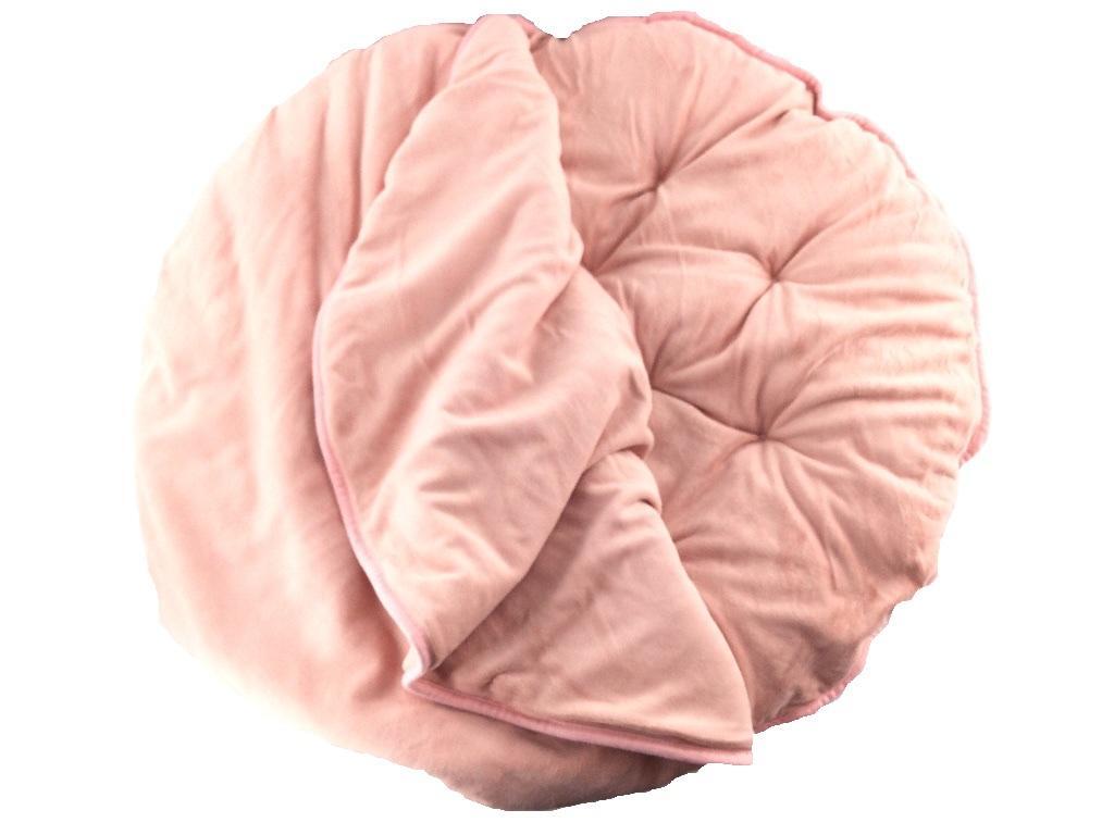 クッションラグ 洗える 吸湿発熱 ウォームコア 円形 直径90cm ピンク 冬拍卖