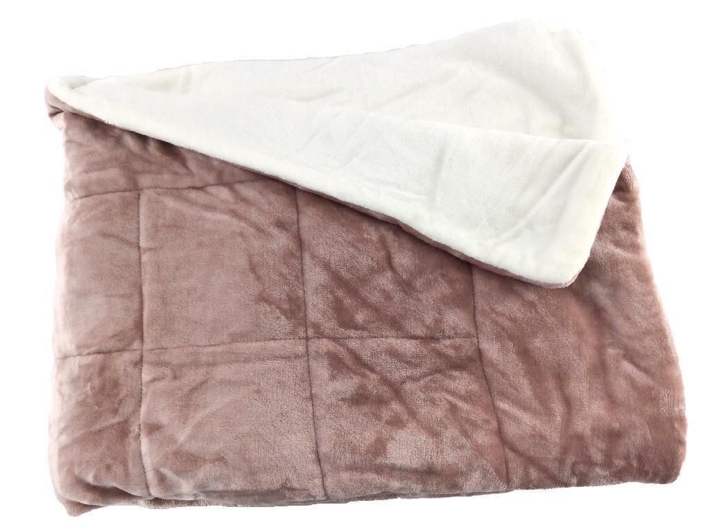 2枚合わせ中わた入り毛布 モイスト 吸湿発熱 フランネル ウォームコア シングル 幅140x200cm シャビーピンクxミルクホワイト 冬拍卖