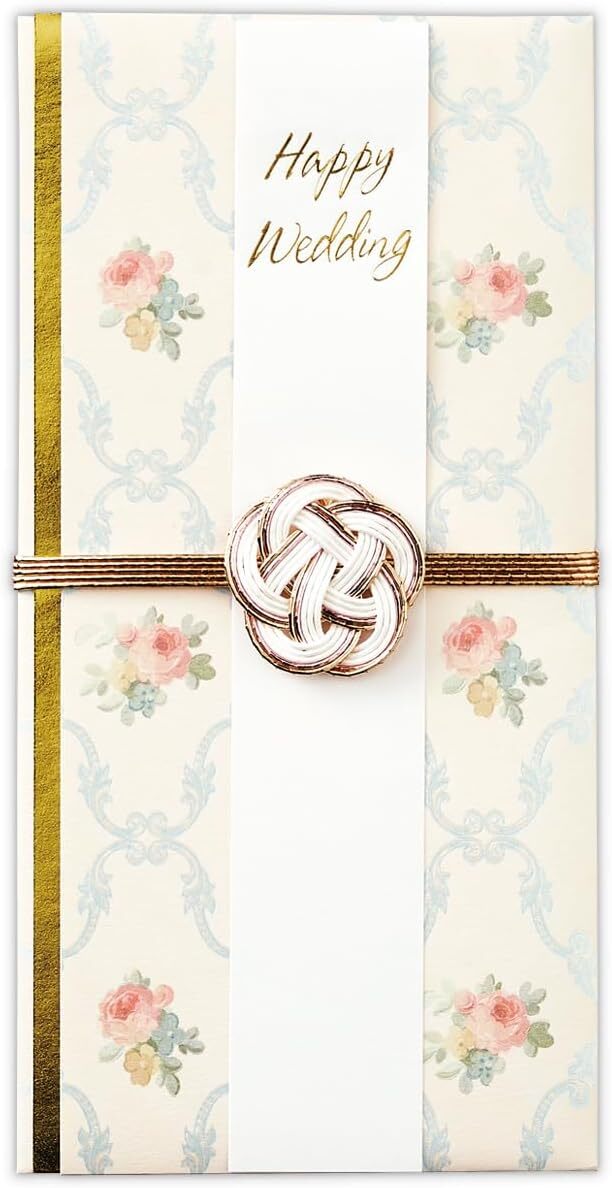 【即決】★ご祝儀袋 結婚祝い★ホールマーク 金封 のし袋 寿 御結婚御祝 スリムタイプ 花柄 クリームローズ バラ// EMA-832-001拍卖