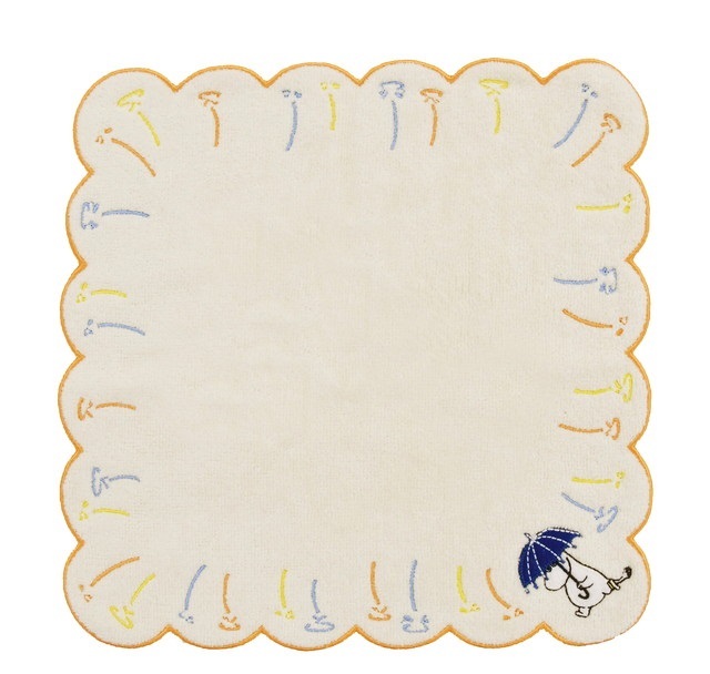 【即決】▽ムーミン ハンカチ▽ MOOMIN 雨と傘 ミニタオル キャラクター かわいい 綿100% プレゼント ギフト 250×250mm 拍卖