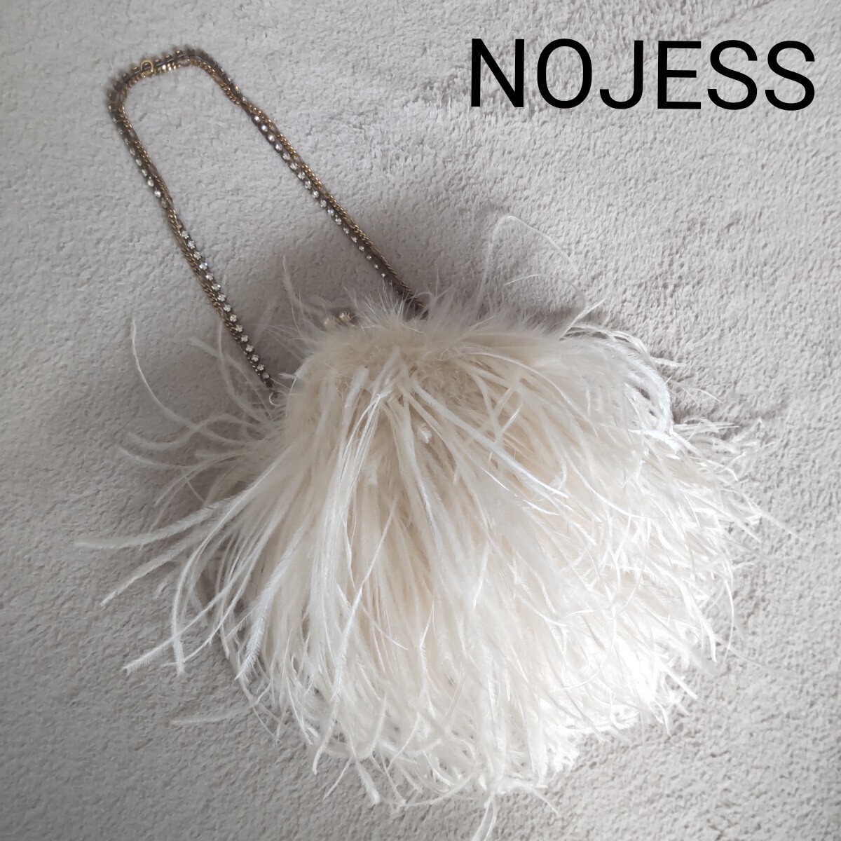 新品 NOJESS ノジェス バッグ ハンドバッグ トートバッグ チェーンバッグ ファー パーティーバッグ クラッチバッグ スワロフスキー ガラス拍卖