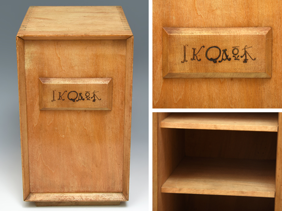 【真作】 珍品 武井武雄 刊行本作品専用木箱 No.3 昭和29年 1954年 刊本箱頒布会 限150 しな材 グレー素地ラッカー仕上 揚蓋式  z8837a拍卖