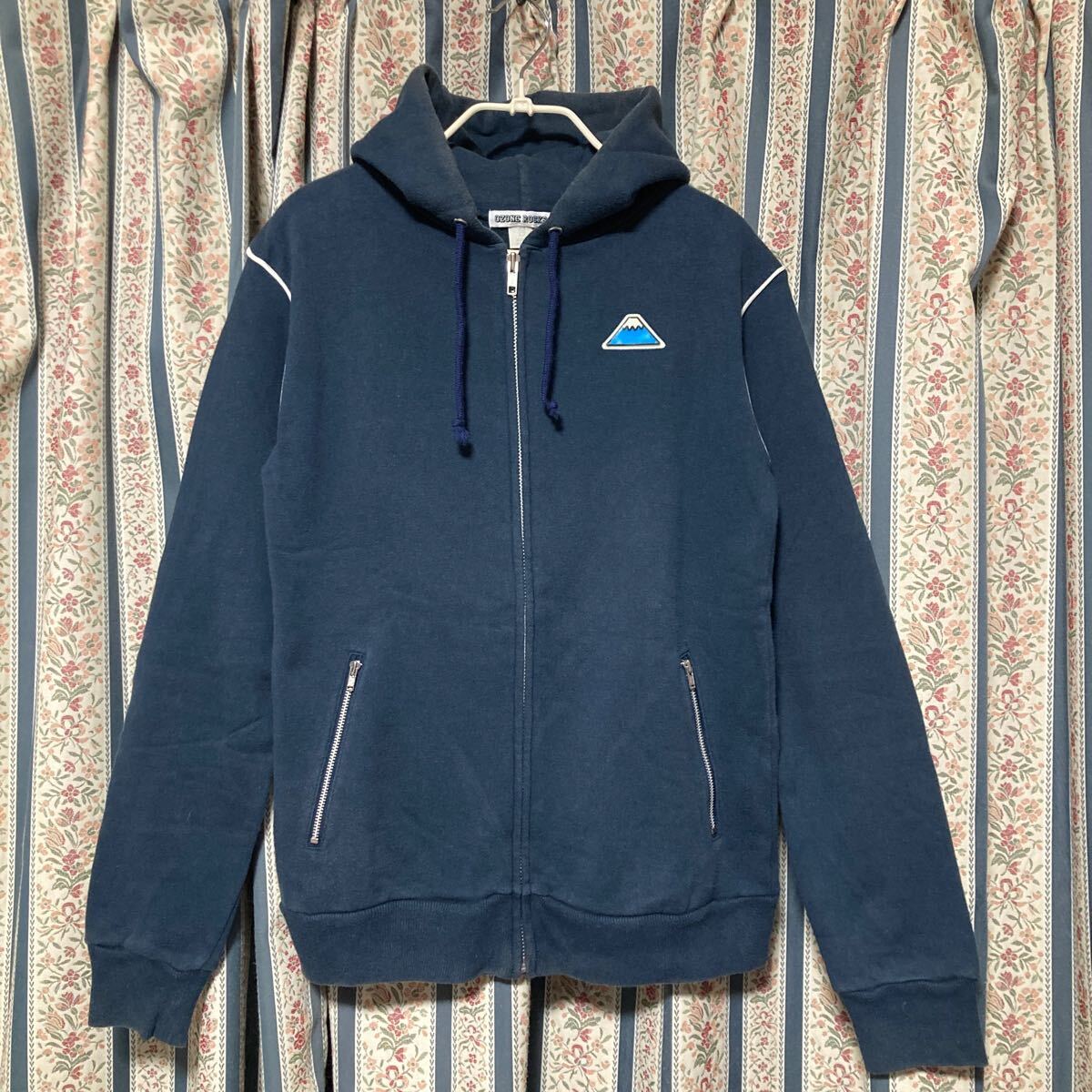 オゾンロックス 富士山&Green Clubロゴパッチ スウェット ジップアップパーカー 裏毛 羽織り フーディ 古着拍卖