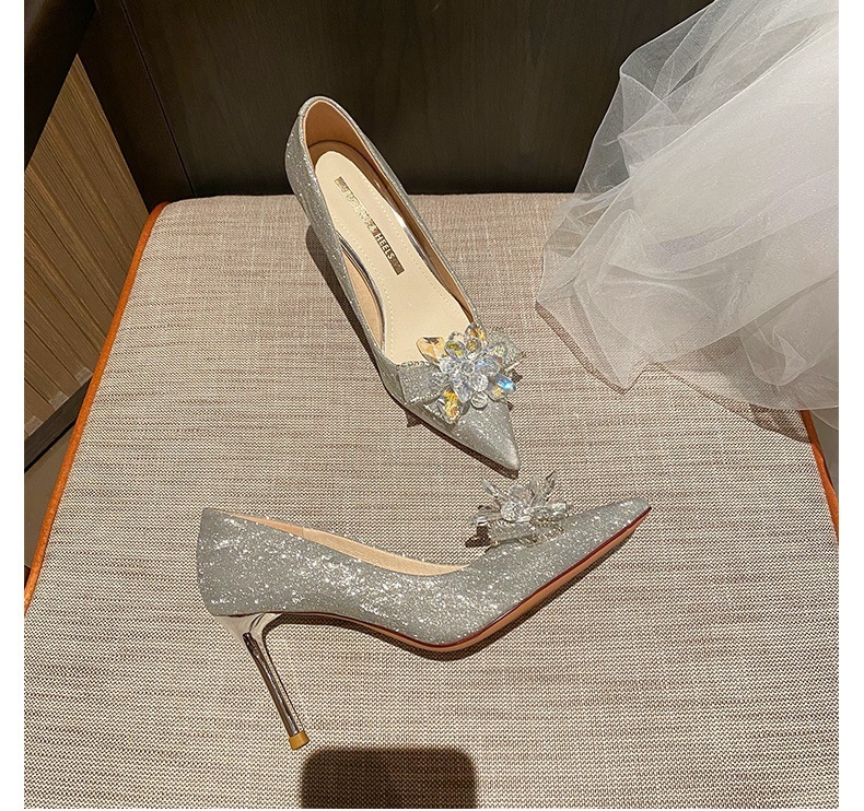 A318Hピンヒール4/6/8/10㎝ キラキラ フォーマル 美脚 結婚式 レディース ハイヒール パンプス おしゃれ 通勤 L248拍卖