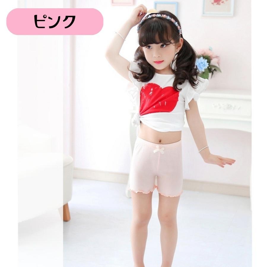 ピンク 140cm 薄手 2分丈 3分丈 レギンス 女の子 ボトムス レギパン パンツ スパッツ ペチコート ペチパンツ インナーパンツ 韓国子供服拍卖