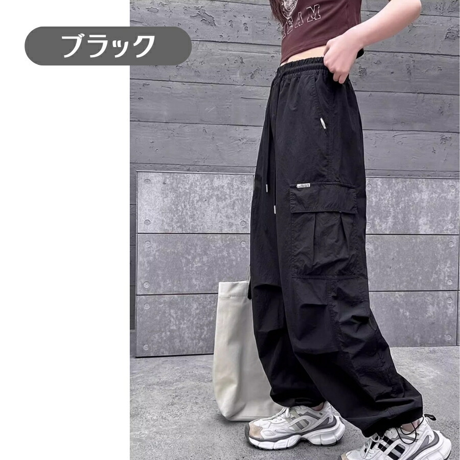 120cm ブラック ガールズ カーゴパンツ ロングパンツ ダンスファッション 韓国子供服 サイドポケット付き ゆったり カジュアル ストリート拍卖