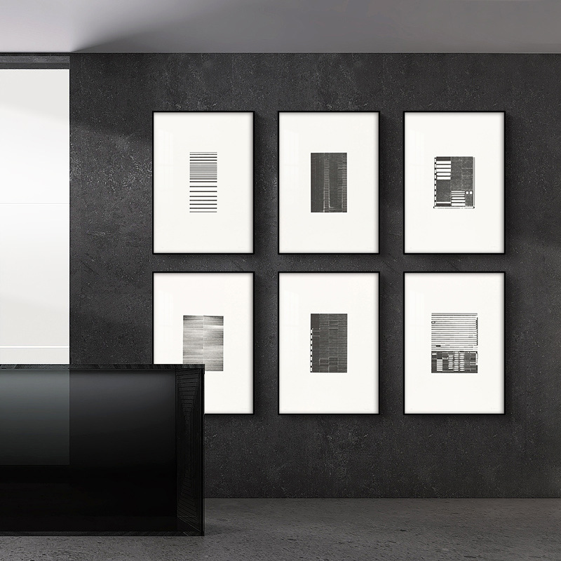 新入荷 美術品 シンプルでモダンな黒と白のアールデコ絵画拍卖