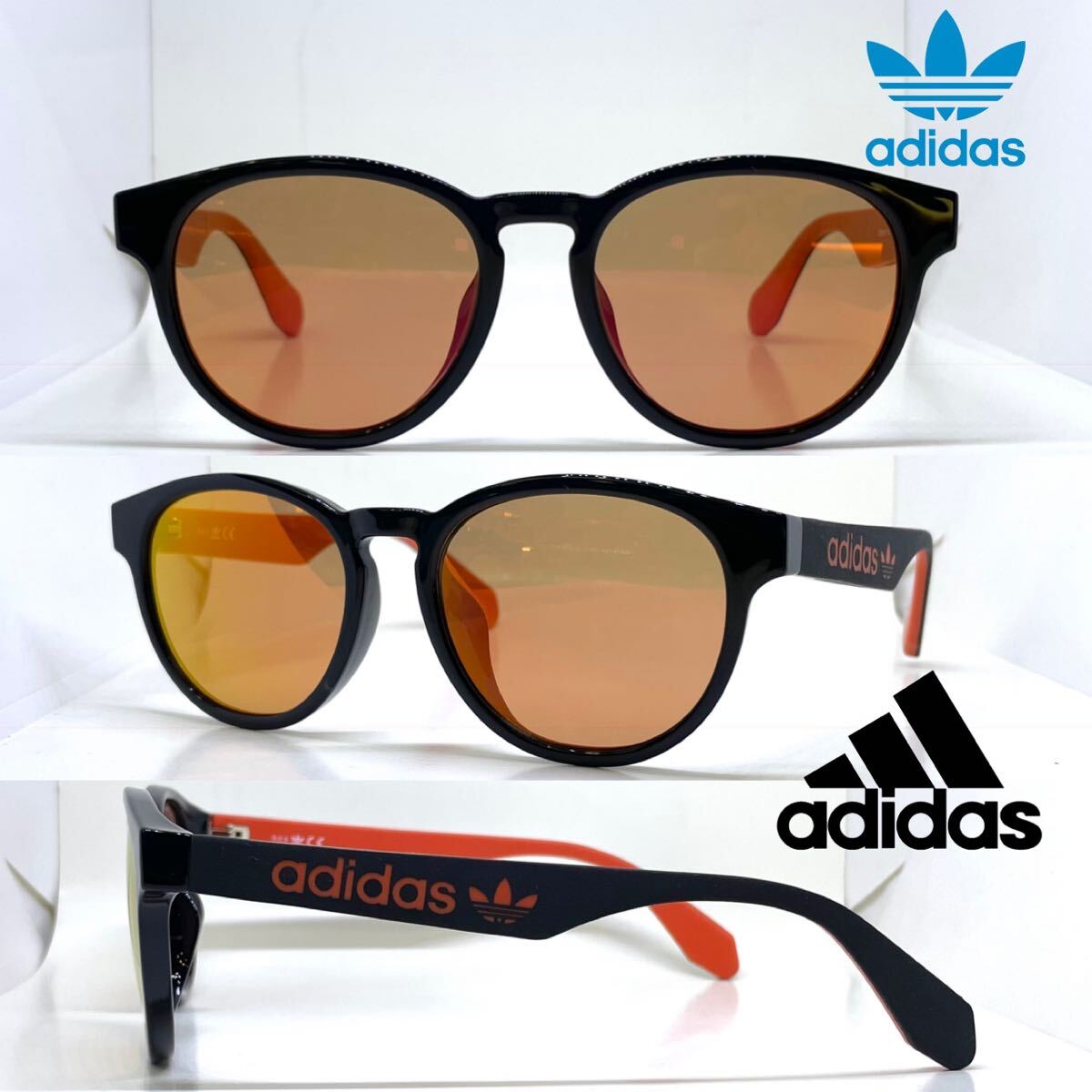 新品 送料無料 adidas サングラス アディダス スポーツサングラス OR0025-F /S SP0025-F/S 01U ブラック/オレンジ オレンジミラー拍卖