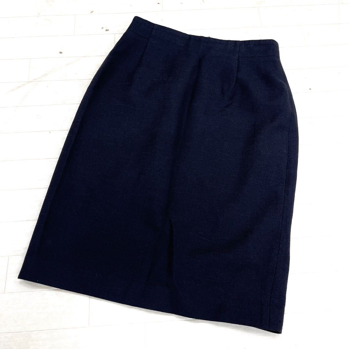 1626◎ UNITED ARROWS ユナイテッドアローズ パンツ ボトムス タイト スカート ミディ 膝丈 無地 カジュアル ネイビー レディース40拍卖