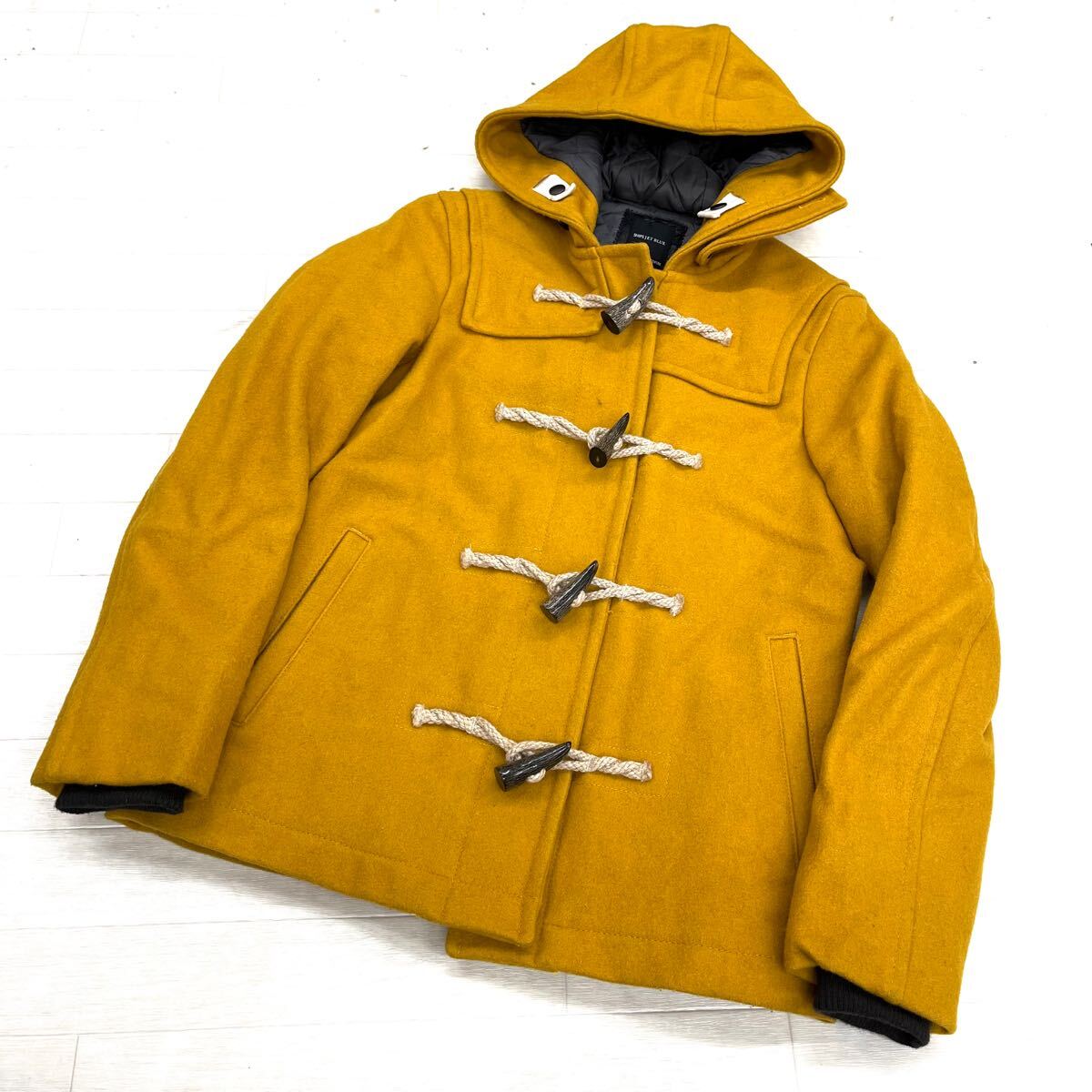 1629◎ SHIPS JET BLUE シップス ジェット ブルー トップス ダッフル コート 裏キルティング カジュアル イエローブラウン レディースM拍卖