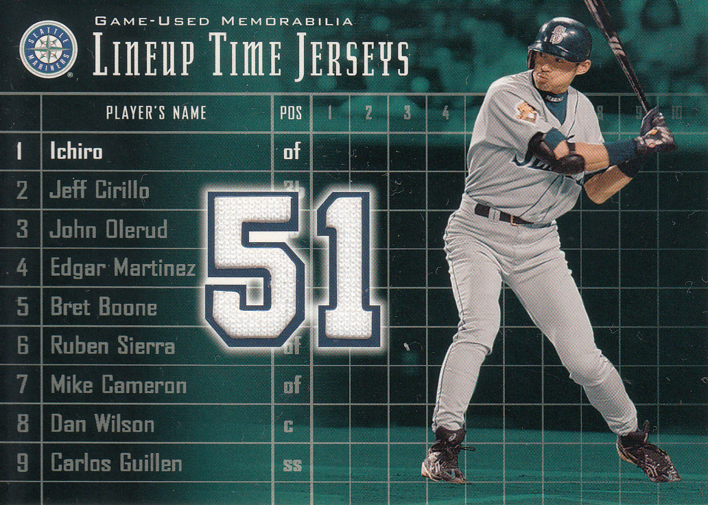 2002 UD Ichiro イチロー GAME-USED Lineup Time LERSEYS拍卖