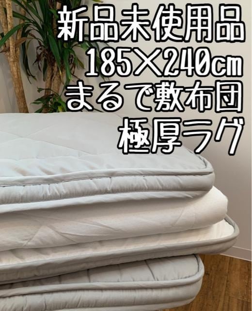 新品☆185×240cmグレー系♪極厚ラグ♪防ダニ・抗菌防臭〇B357拍卖