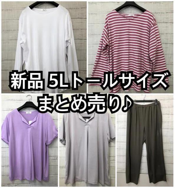 新品☆5Lトールサイズ♪普段着5枚まとめ売り♪カットソーやわらかパンツ☆a201拍卖