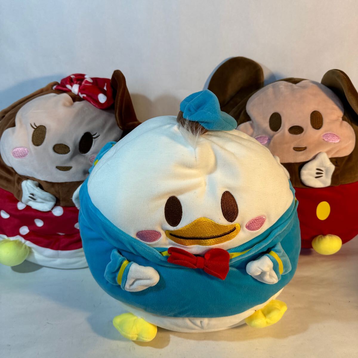 ディズニー スペシャルぽってりもちもちぬいぐるみ 3個セット ミッキー ミニー ドナルドダック プライズ 長期保管品 F1 R71103s拍卖